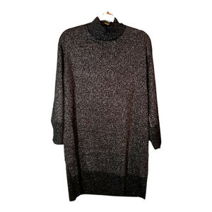 Cooper‎ St Black Metallic Alice Knit Dress Drop Shoulder Mock Turtleneck NWT